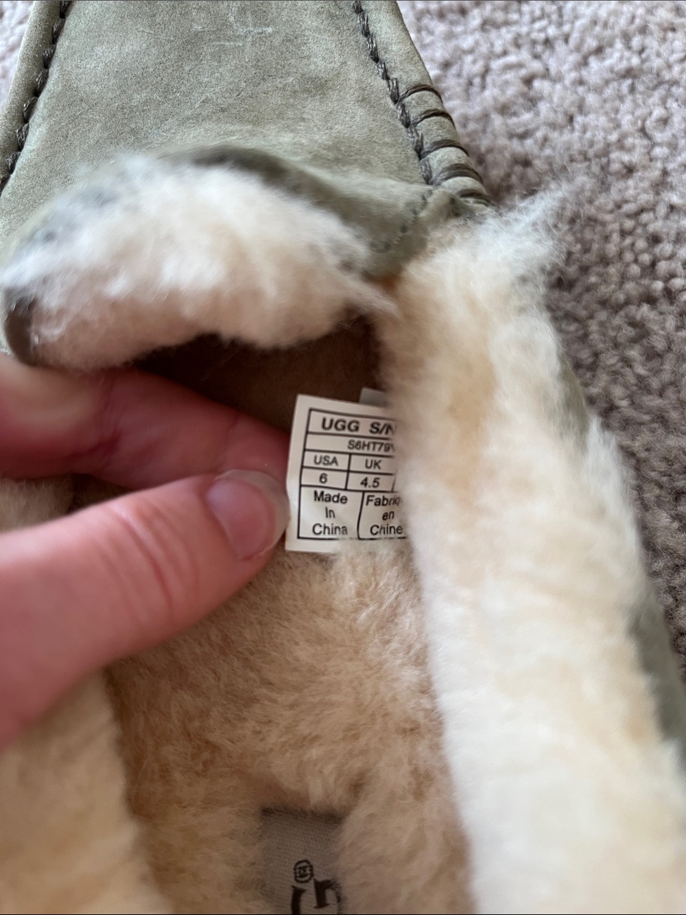 NEW UGG Women's Suede Moccasin Slipper in Olive with Shearling Lining - Picture 10 of 10